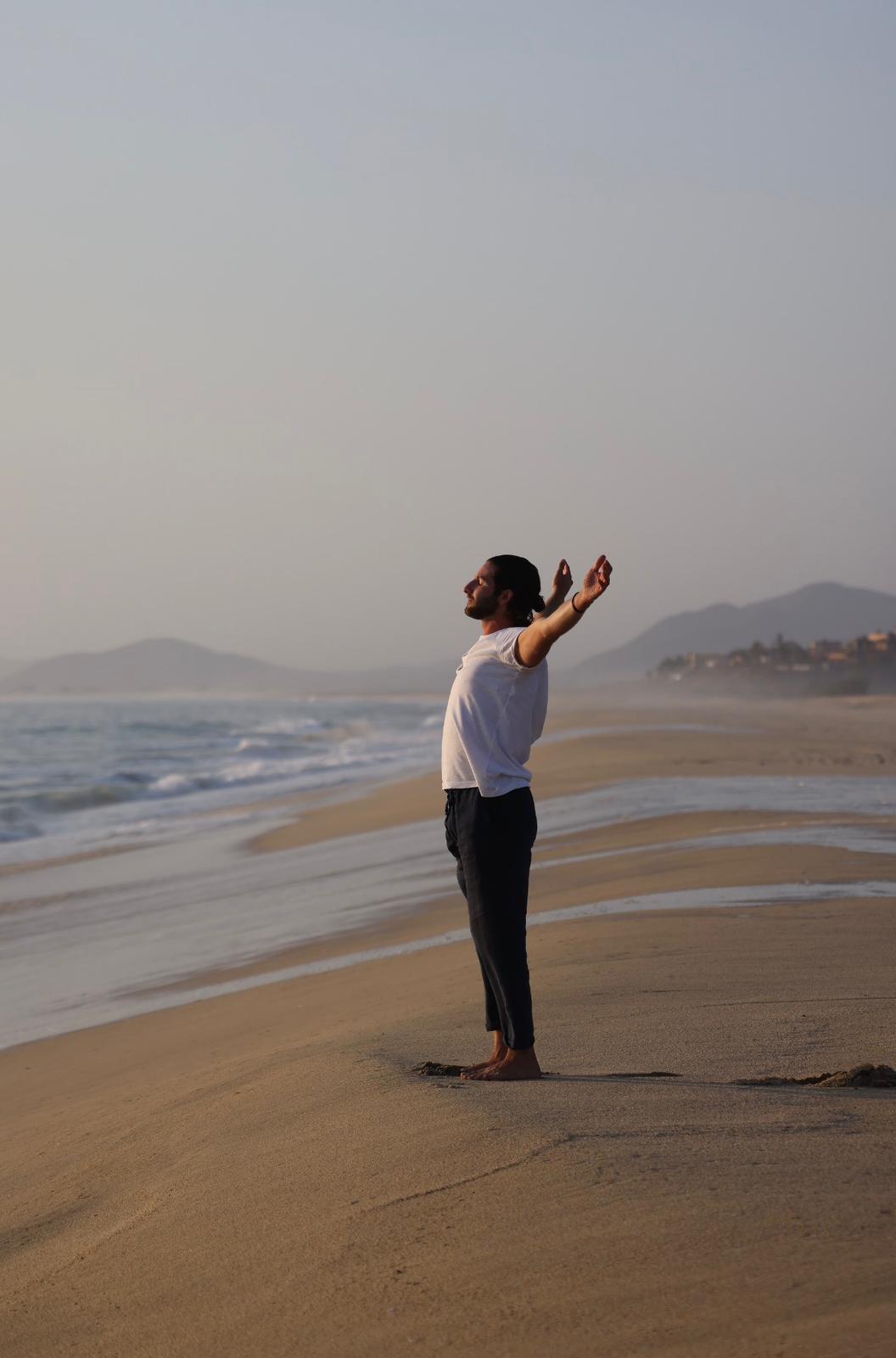 Doug on beach breathwork